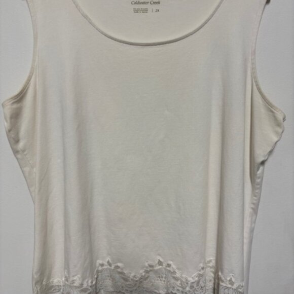 COLDWATER CREEK WOMENS WHITE LACE TANK. SZ. 2X - Picture 1 of 3